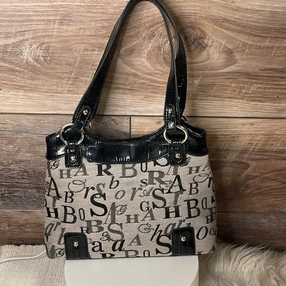 Sag Harbor Ladies Black and Gray Handbag